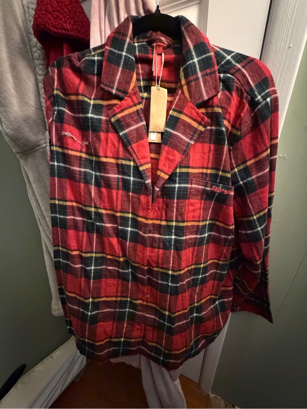 SKIMS Brick Holiday Plaid Pajama Set - Medium